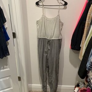 J. Crew multi print cotton jumpsuit with tassel tie